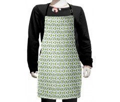 Nature Outline Flower Petals Kids Apron