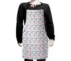 Repetitive Marine Items Kids Apron