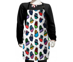 Funny Owl in Coffee Mug Kids Apron