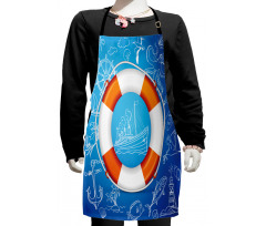 Palm Tree Island Octopus Kids Apron