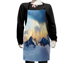 Snowy and Cloudy Peak Kids Apron