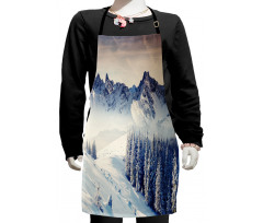 Snowy Winter View Kids Apron