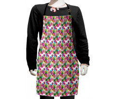 Tropical Hawai Flowers Kids Apron