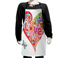 Colorful Peace Heart Kids Apron