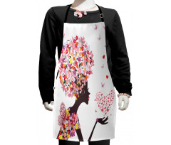 Butterflies Blossoms Kids Apron