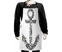 Anchor Shape Flower Kids Apron