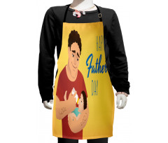 Man Feeding His Child Kids Apron