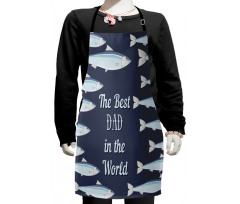 Horizontal Fish Motifs Kids Apron