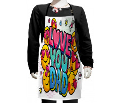 Emoji Smileys Love Dad Kids Apron