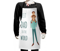 Man Carrying His Child Kids Apron