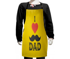 Grunge Heart Mustache Kids Apron