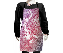 Eastern Elephant Zentangle Kids Apron