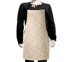 Curlicue Leafy Flowers Kids Apron