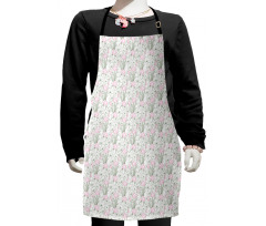 Outline Lotus Flowers Kids Apron