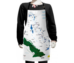 Bahamas Map Beach Ocean Kids Apron