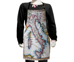 Old Italy Map Kids Apron