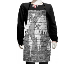 World Map on Old Brick Kids Apron