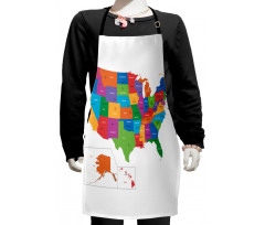 USA Map with States Kids Apron