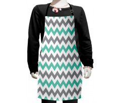 Geometric Wavy Zigzag Kids Apron