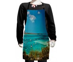 Anchored Boats in Sea Kids Apron