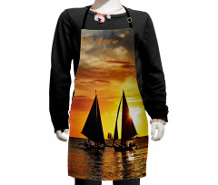 Romantic Sunset Sail Kids Apron