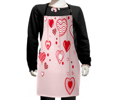 Contour Hearts Lines Kids Apron