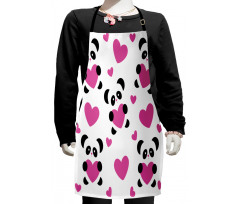 Love Pandas Hearts Kids Apron