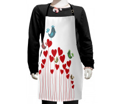 Spring Hearts Birds Kids Apron