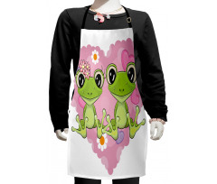 Heart in Love Flowers Kids Apron