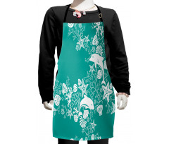 Dolphins and Flowers Kids Apron