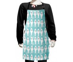 White Baby Seals Ocean Kids Apron