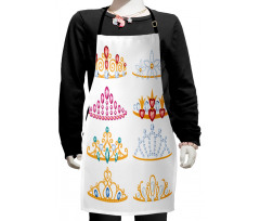 Golden Gemstones Tiaras Kids Apron