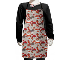 Jungle Fall Mushrooms Kids Apron