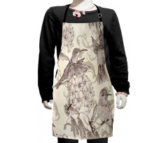 Old Birds and Flowers Kids Apron