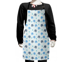 Big Animals Dotted Hearts Kids Apron