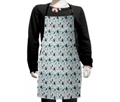 Geometric Style Cars Houses Kids Apron