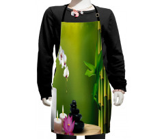 Bamboo Flower Orchid Stone Kids Apron