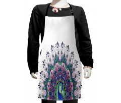 Exotic Wild Peacock Kids Apron