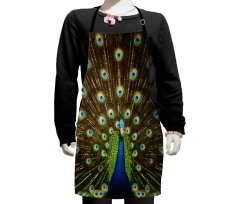 Peacock with Feathers Kids Apron