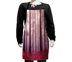 Trees Foggy Sunlight Kids Apron