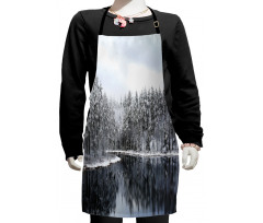 Trees in Cold Day Lake Kids Apron