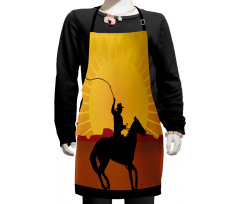 Cowboy on Horse Shade Kids Apron