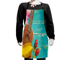 Hawaiian Summer Ukulele Kids Apron