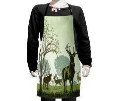 Deer and Nature Park Kids Apron