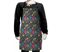 Butterflies on Zebra Kids Apron