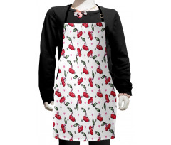 Fruits on Bicolour Hearts Kids Apron