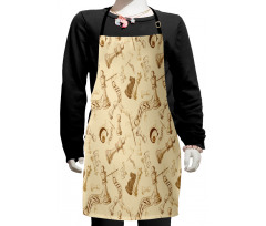 Retro Chess Game Pieces Kids Apron