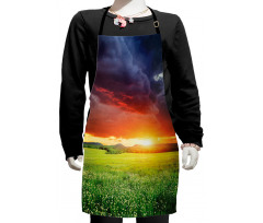 Sunset Modern View Kids Apron