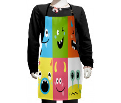 Colorful Blocks Emoticon Kids Apron