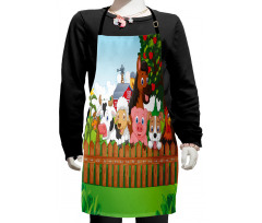 Farm Animals Mascots Kids Apron